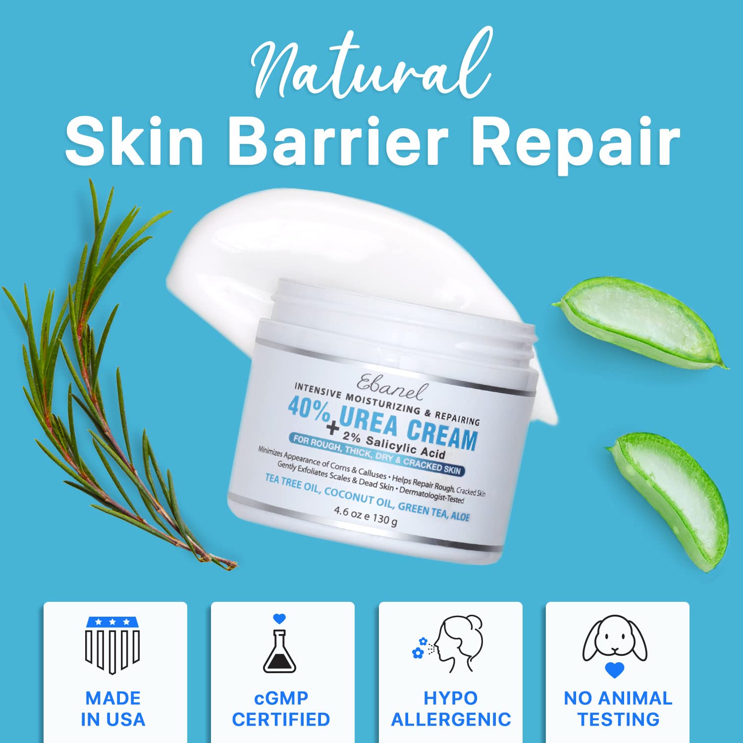 Ebanel Bundle of 40% Urea Cream 4.6 Oz, and Fungus Treatment 1 Oz Ebanel buy supplements Au