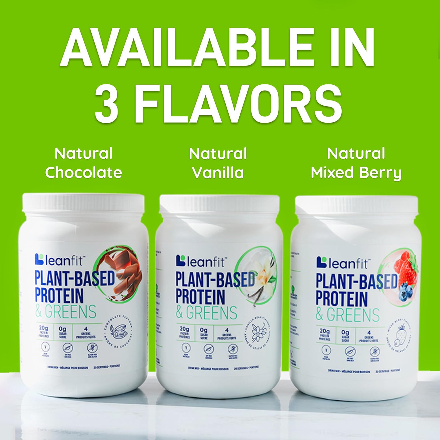 LeanFit Plant-Based Protein & Greens, Natural Berry, 20g Protein, 19 Servings, 1.25 Pound LeanFitBuy Supplements Australia