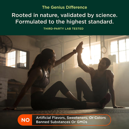 Genius Micronized Creatine Monohydrate Powder, Post Workout Supplement, Green Apple - 100% Naturally Flavored & Sweetened - Supports Muscle Building, Cellular Energy & Cognitive Function – 195g The Genius BrandBuy Supplements Australia