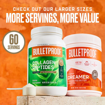 Bulletproof Dark Chocolate Energy Collagen Protein, 19.3 Ounces, Caffeine-Free Fuel BulletproofBuy Supplements Australia