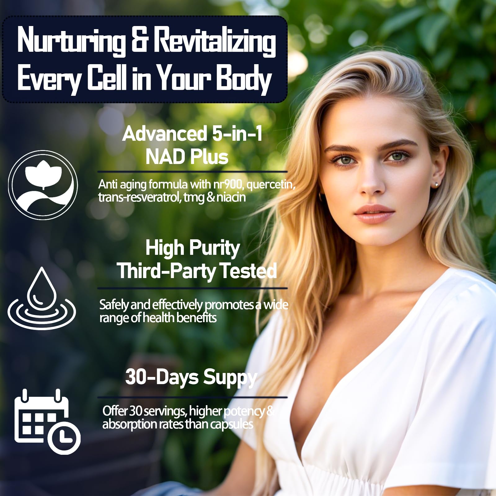 NAD Supplements for Women & Men, Liposomal NAD Nicotinamide Riboside Resveratrol 900mg w. B3 Vitamin Quercetin TMG, Liquid Resveratrol NAD Plus Supplement for Anti-Aging Energy Focus Longevity GLOWUUPBuy Supplements Australia