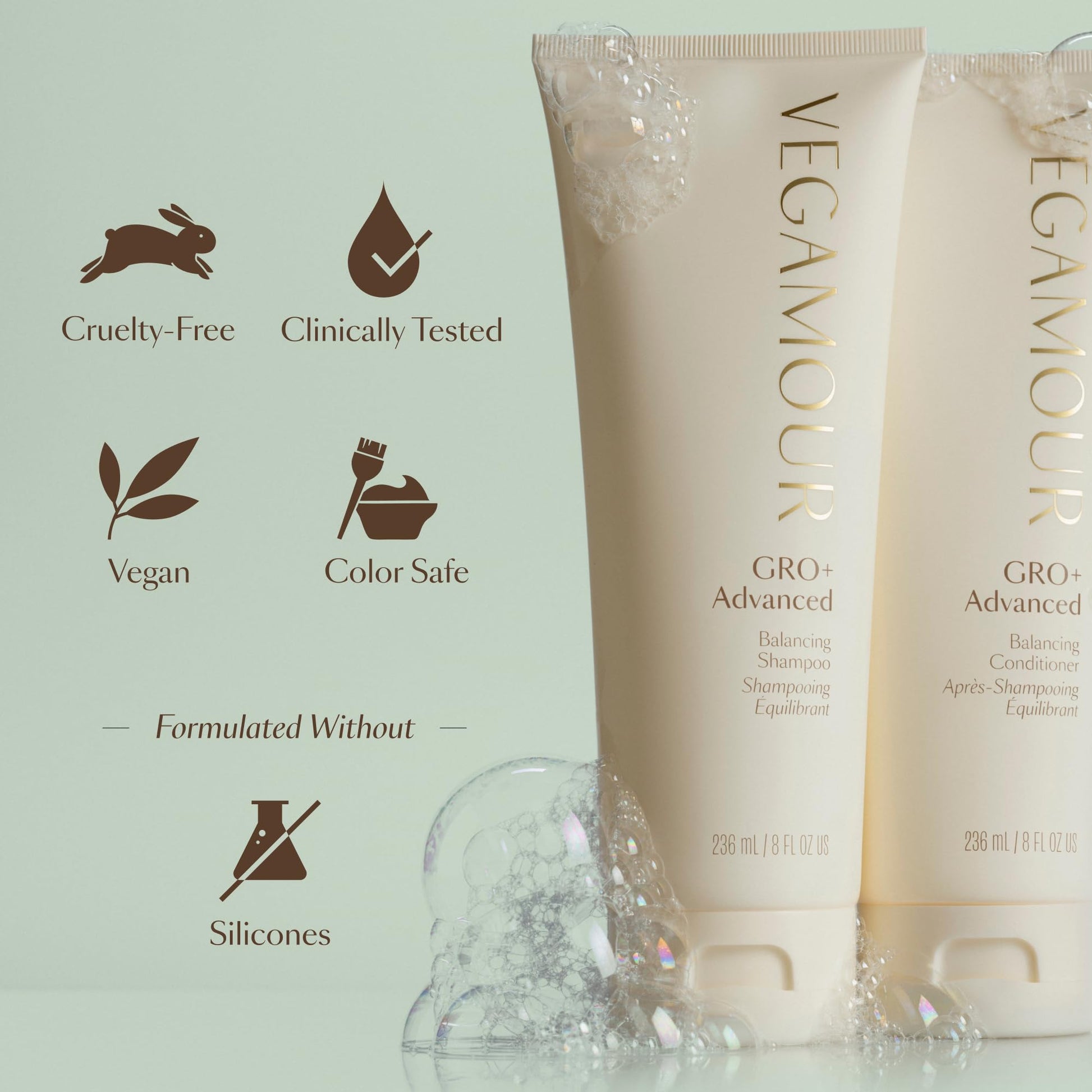 VEGAMOUR GRO+ Advanced Balancing Shampoo and Conditioner Kit | Removes Buildup, Hydrates the Scalp and Softens Strands | For Severe Signs of Thinning | Color Safe, Vegan, Cruelty-Free (8 Fl Oz each) VEGAMOURBuy Supplements Australia