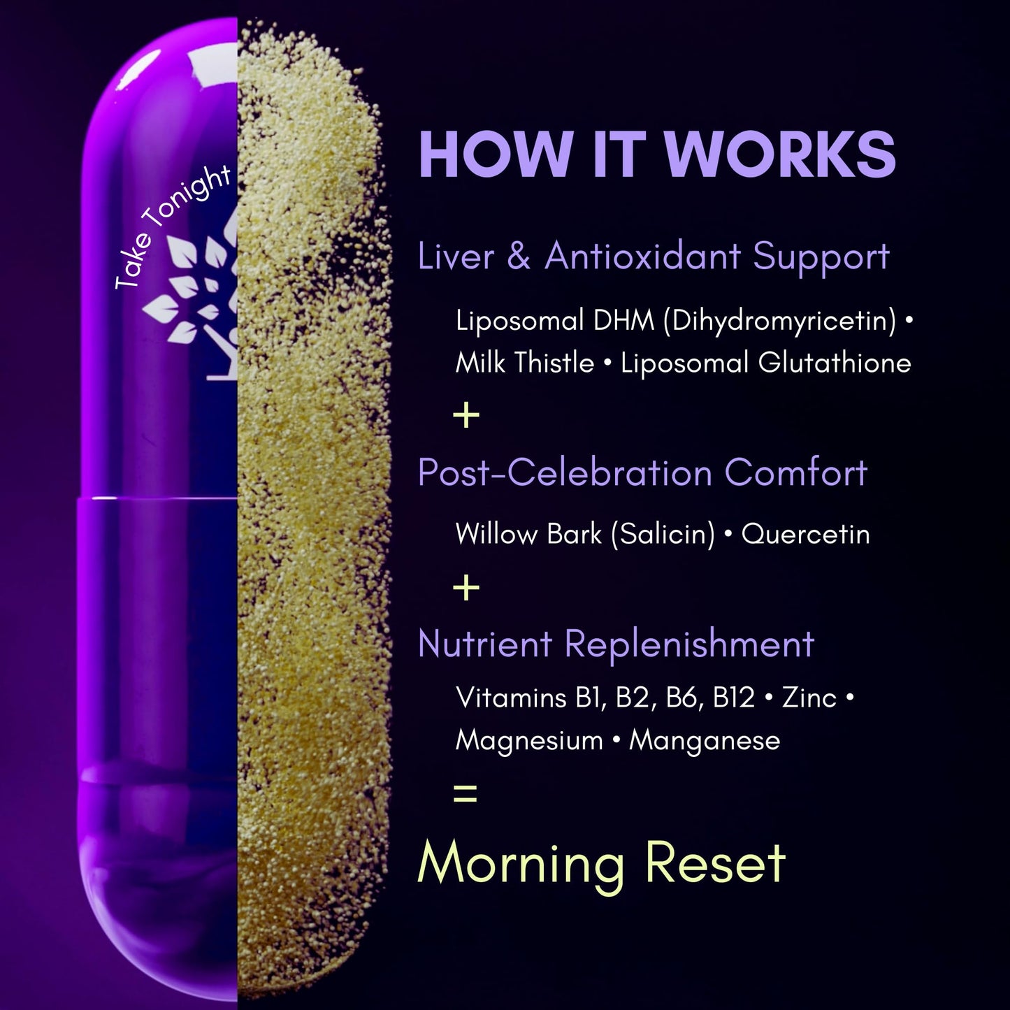 purple tree Post-Celebration Wellness Supplement for Liver Support & Hydration | Liposomal Dihydromyricetin (DHM), L-Glutathione, Milk Thistle
