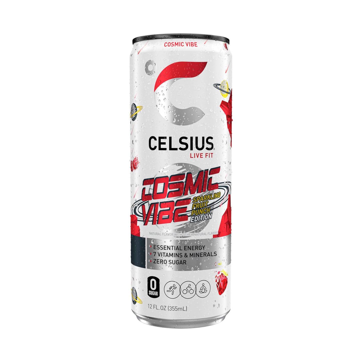 CELSIUS Sparkling Cosmic Vibe, Functional Essential Energy Drink 12 Fl Oz (Pack of 12) CELSIUSBuy Supplements Australia