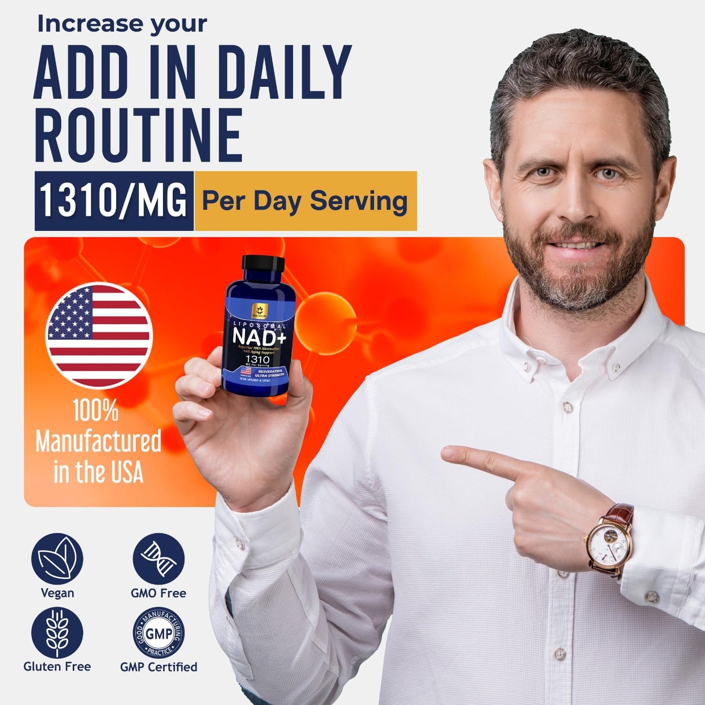 YAM Health Liposomal NAD Nicotinamide Riboside Equivalent with Trans-Resveratrol 300mg, Premium Halal NAD Supplement for Energy Metabolism, DNA Repair and Longevity, Vegan, Non-GMO (60 Count) YAM HealthBuy Supplements Australia