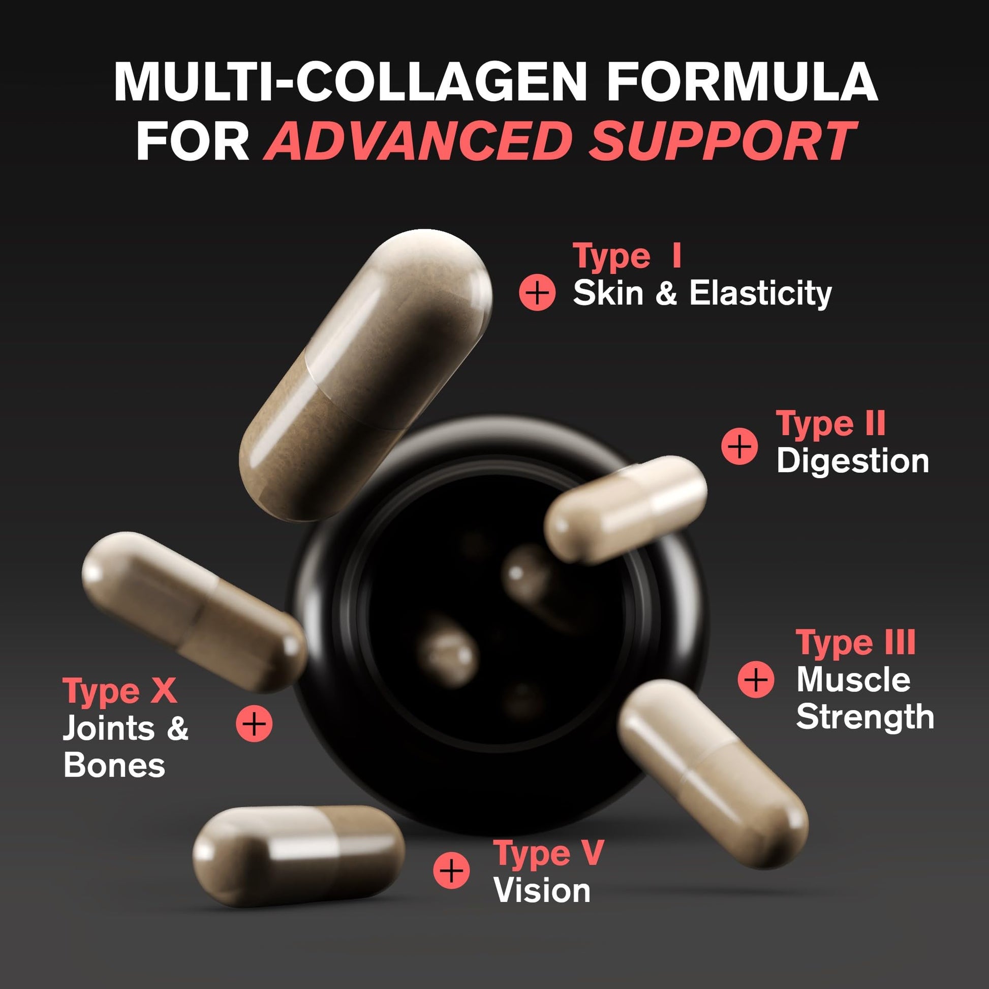VitaRaw Collagen Pills 1800 mg - Multi Collagen Supplements (Types I, II, III, V & X) Grass Fed Non GMO Collagen Peptides Pills for Hair, Skin and Joints - Hydrolyzed Collagen Protein Powder VitaRawBuy Supplements Australia