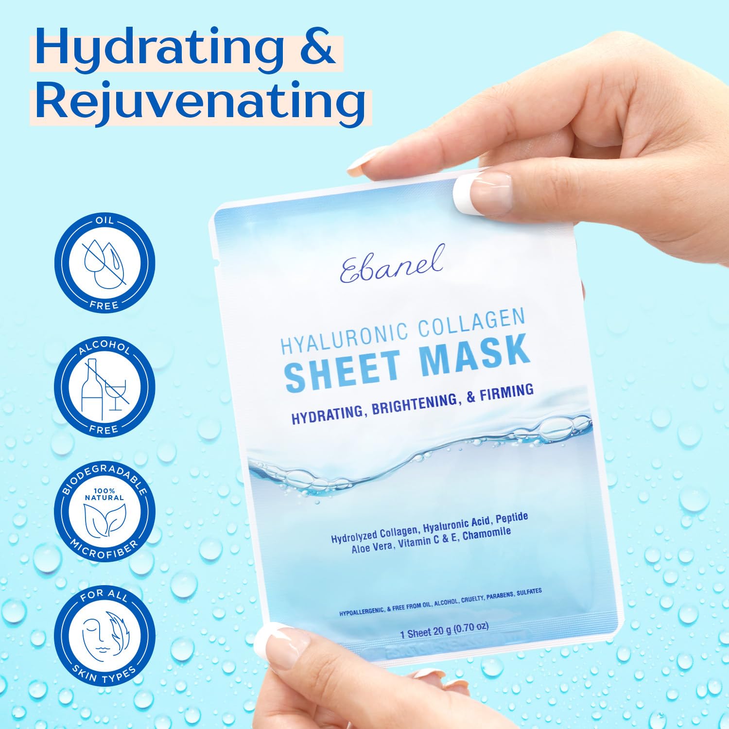 Ebanel Bundle of 40-Pack Collagen Face Mask and 8-Pack Collagen Peptide Infusion Mask Ebanel buy supplements Au