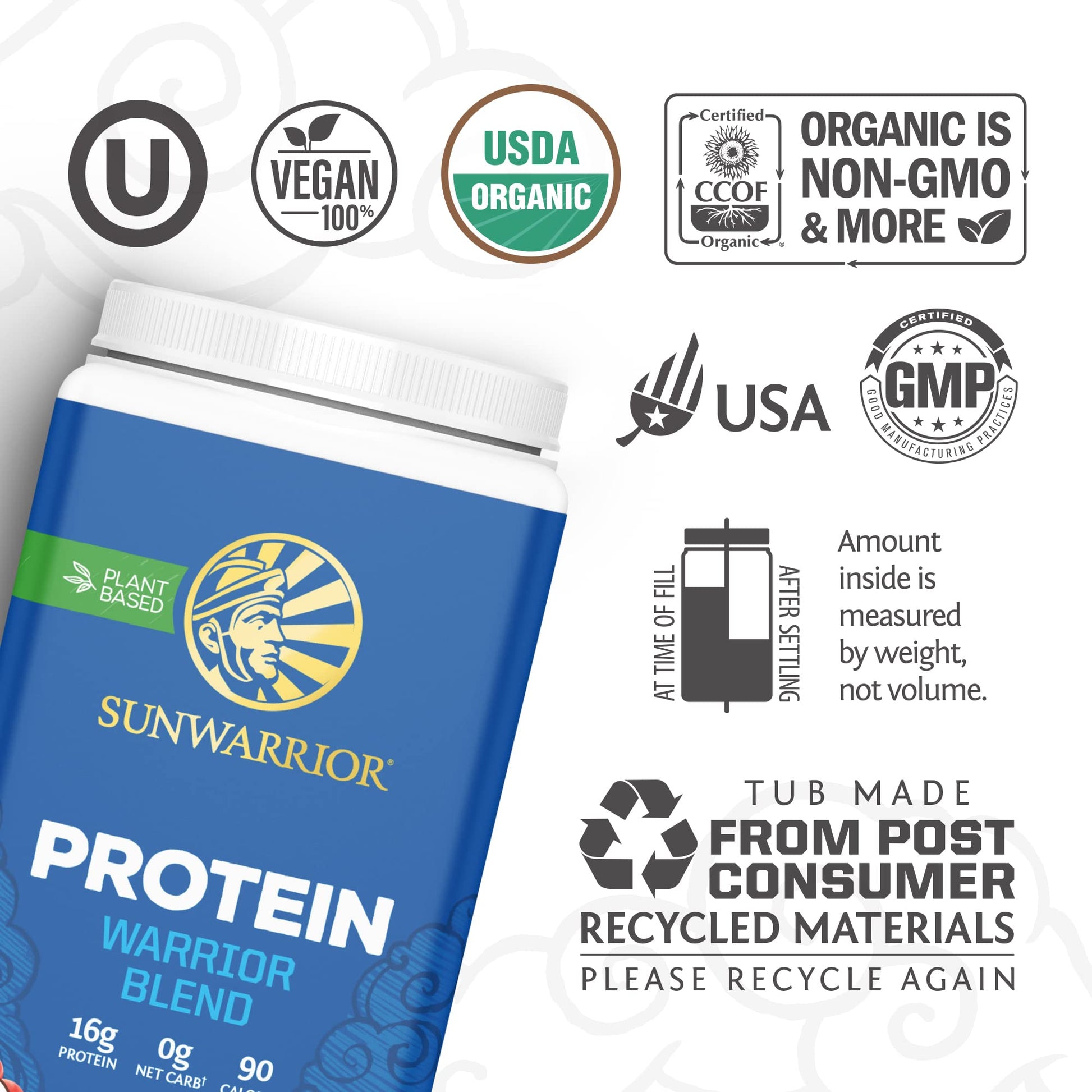 Vegan Protein Powder with BCAA | Organic Hemp Seed Protein Gluten Free Non-GMO SunwarriorBuy Supplements Australia