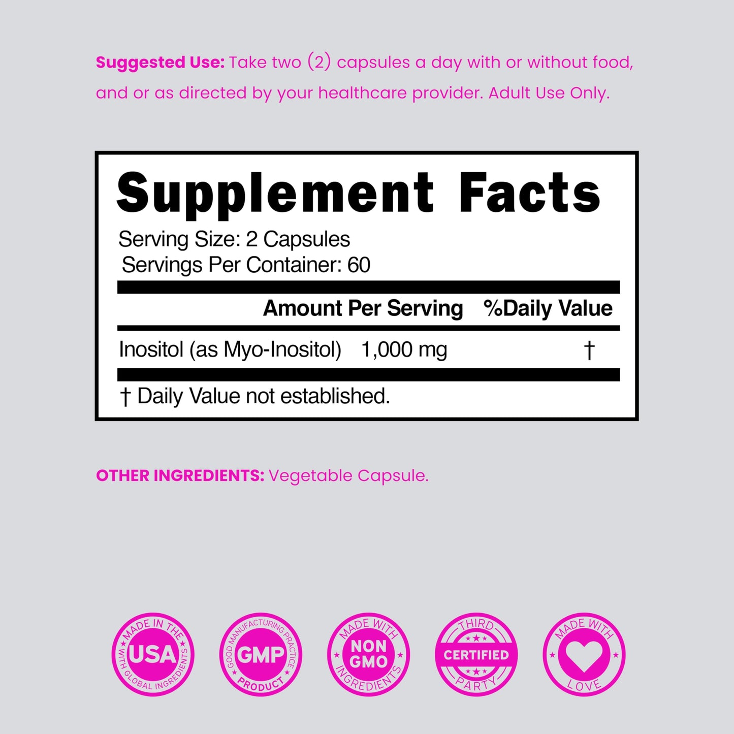 Inositol Capsules (Myo Inositol) (1000mg Per Serving 120 Capsules) Myo Inositol Supplement for Women Hormone Balance Support - Vegan Safe - Third Party Tested - Gluten Free & Made in USA (120 Count) DORADO NUTRITIONBuy Supplements Australia