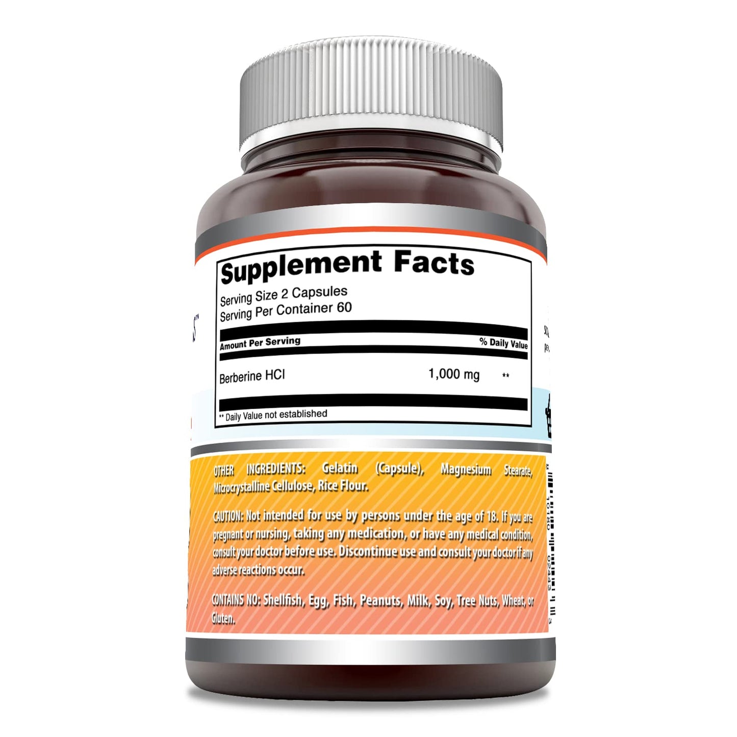 Amazing Formulas Berberine 1000mg Per Serving 120 Capsules Supplement | Non GMO Amazing NutritionBuy Supplements Australia