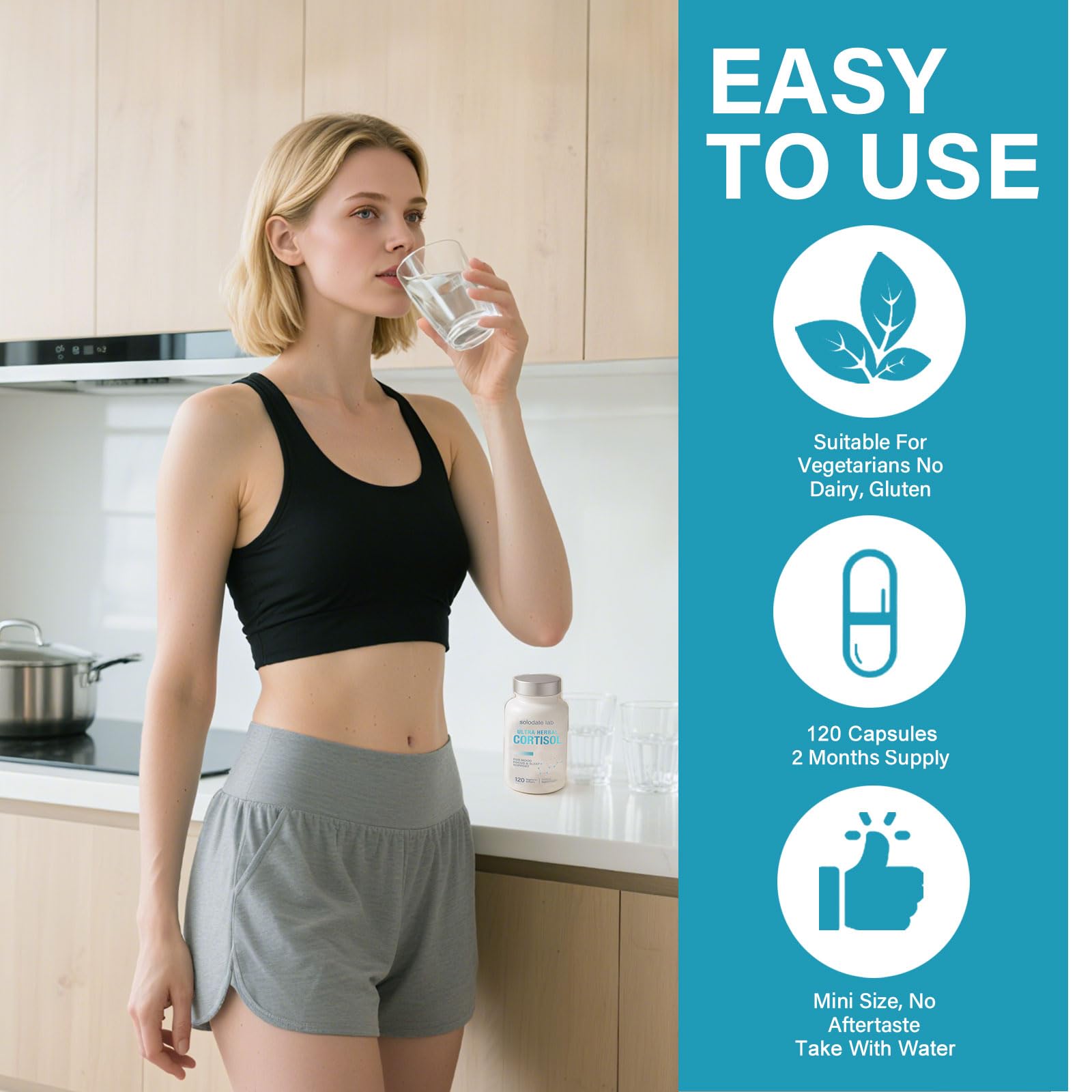 Cortisol Supplements for Women/Men, Cortisol Reducer with Ashwagandha, Rhodiola Rosea, L-Theanine, Support Hormone Balance, Stress & Sleep EVYOUNGBuy Supplements Australia