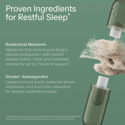 Seed PM-02 Sleep + Restore - Sleep Aid for Women & Men - Non-Habit Forming Bioidentical Melatonin & Ashwagandha - Vegan & Shelf-Stable - 30 Capsules (30-Day Supply) Seed buy supplements Au