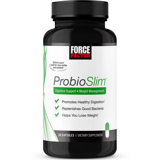 Force Factor ProbioSlim Probiotics for Women and Men, Probiotics for Digestive Health to Reduce Bloating, Gas, & Occasional Diarrhea, with Prebiotics, LactoSpore, & Green Tea for Energy, 60 Capsules ProbioSlimBuy Supplements Australia