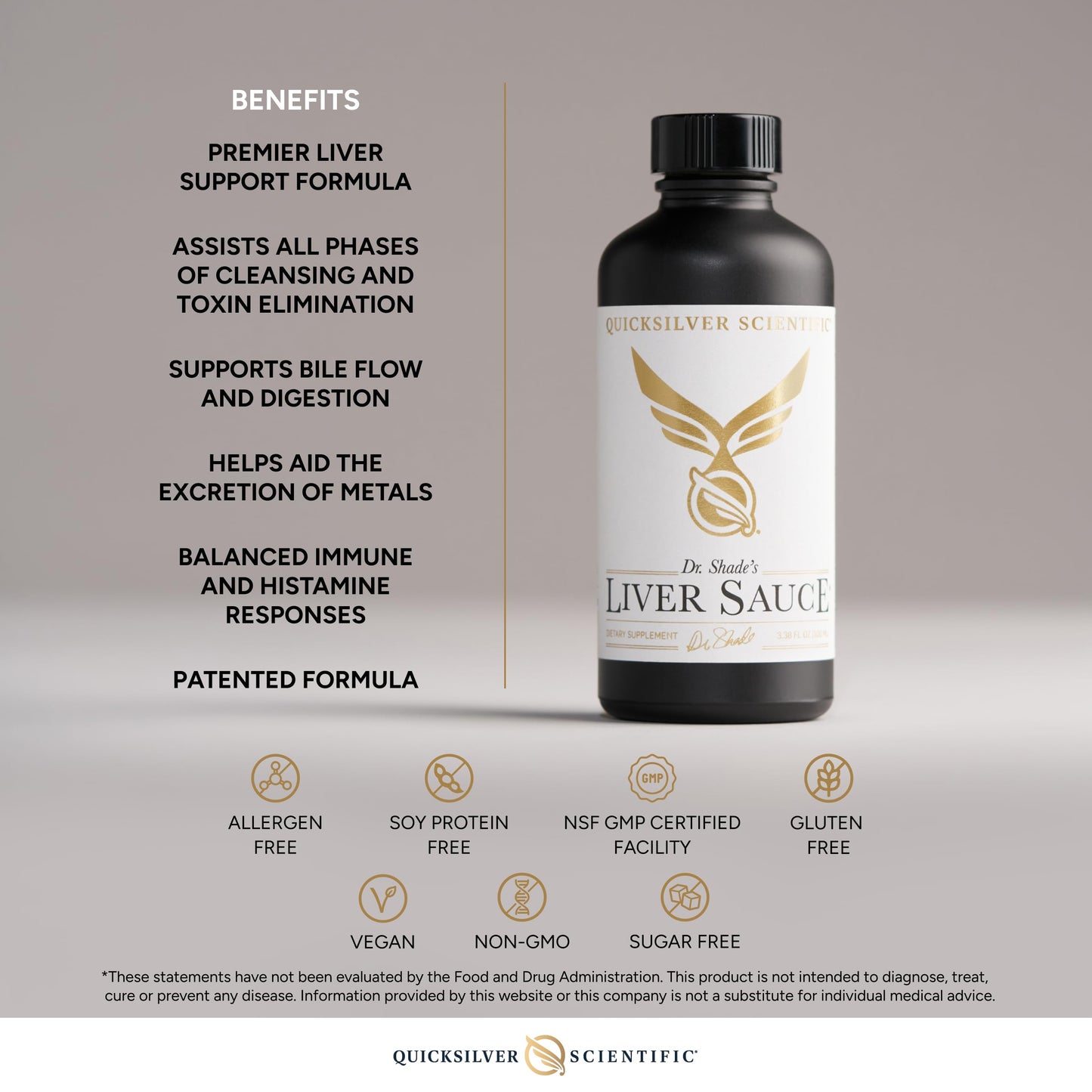 Quicksilver Scientific Liver Sauce - Liposomal Liver Detox with DIM, Quercetin, Lipoic Acid, Milk Thistle and Dandelion Root Supplement - Supports Bile & Toxin Momentum (100 ml / 3.38 oz) Quicksilver ScientificBuy Supplements Australia