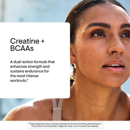 THORNE - Creatine + BCAAs - Micronized Creatine Monohydrate + BCAA Powder - Support for Muscles, Exercise Endurance & Recovery* - for Women & Men - Peach Mango - NSF Certified for Sport - 30 Servings THORNEBuy Supplements Australia