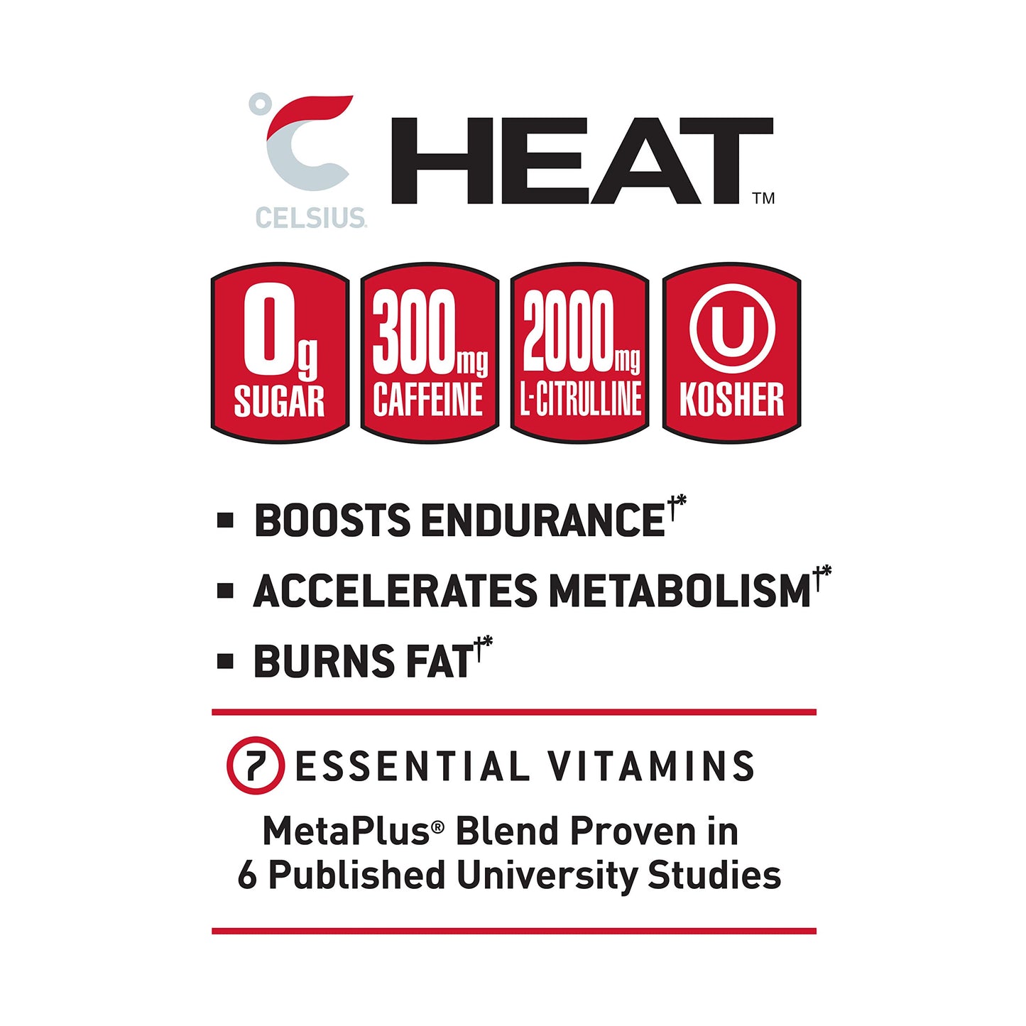 CELSIUS HEAT Inferno Punch Performance Energy Drink, Zero Sugar, 16oz. Can (Pack of 12) CELSIUSBuy Supplements Australia