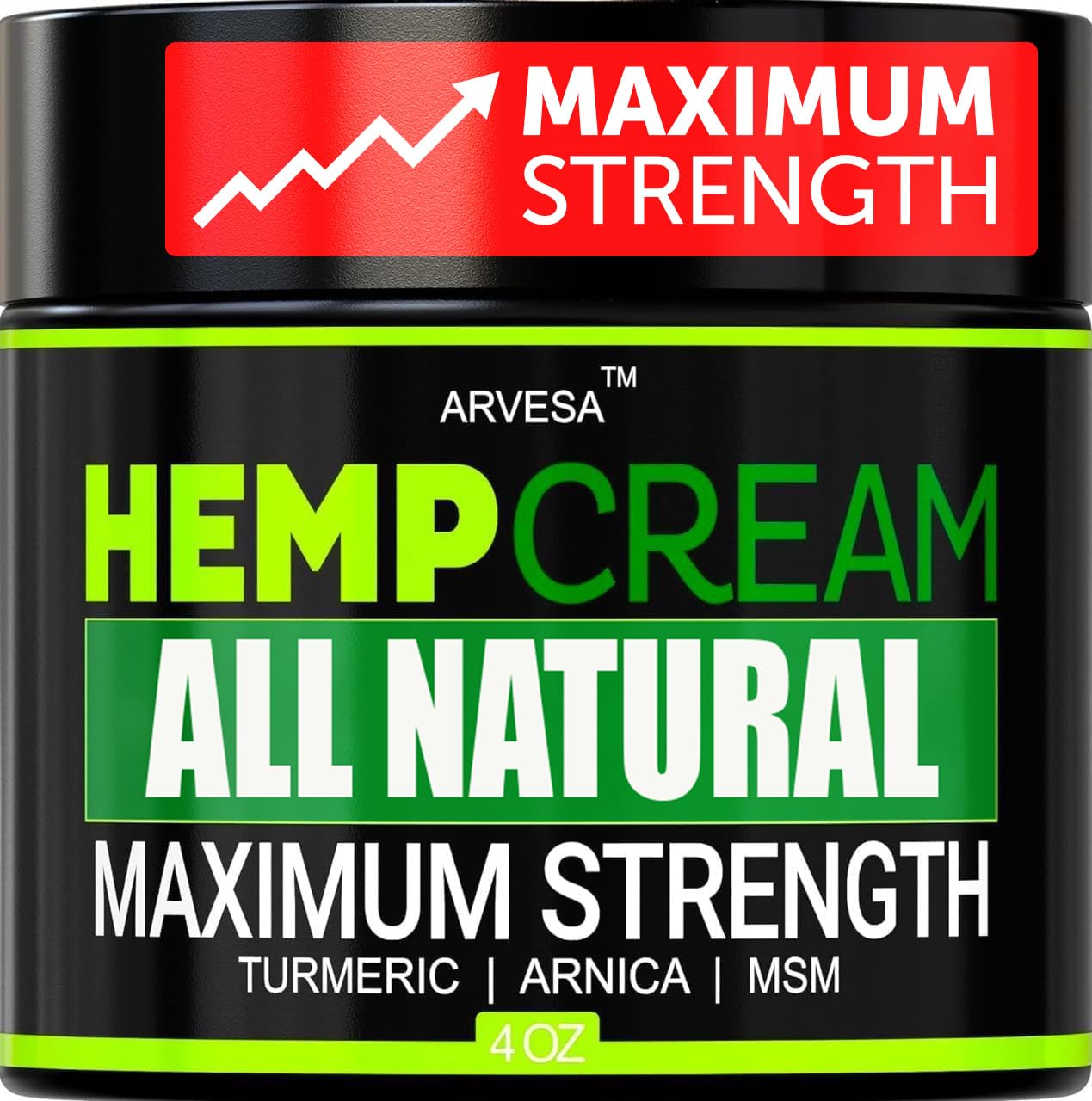 Natural Hemp Cream - Maximum Strength Gel - Hemp Cream with Arnica, MSM, Glucosamine, Menthol, Aloe, Turmeric, Boswellia - Fast Absorption, Non-Greasy, Lightweight - Advanced Formula - 4 oz ArvesaBuy Supplements Australia
