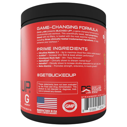 Bucked Up Pre Workout - Best Tasting - 6 Grams Citrulline, 2 Grams Beta Alanine Non Proprietary Blend, Powder (Strawberry Kiwi)