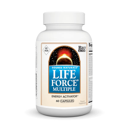 Bottle of Source Naturals Life Force Multiple supplement on a white background