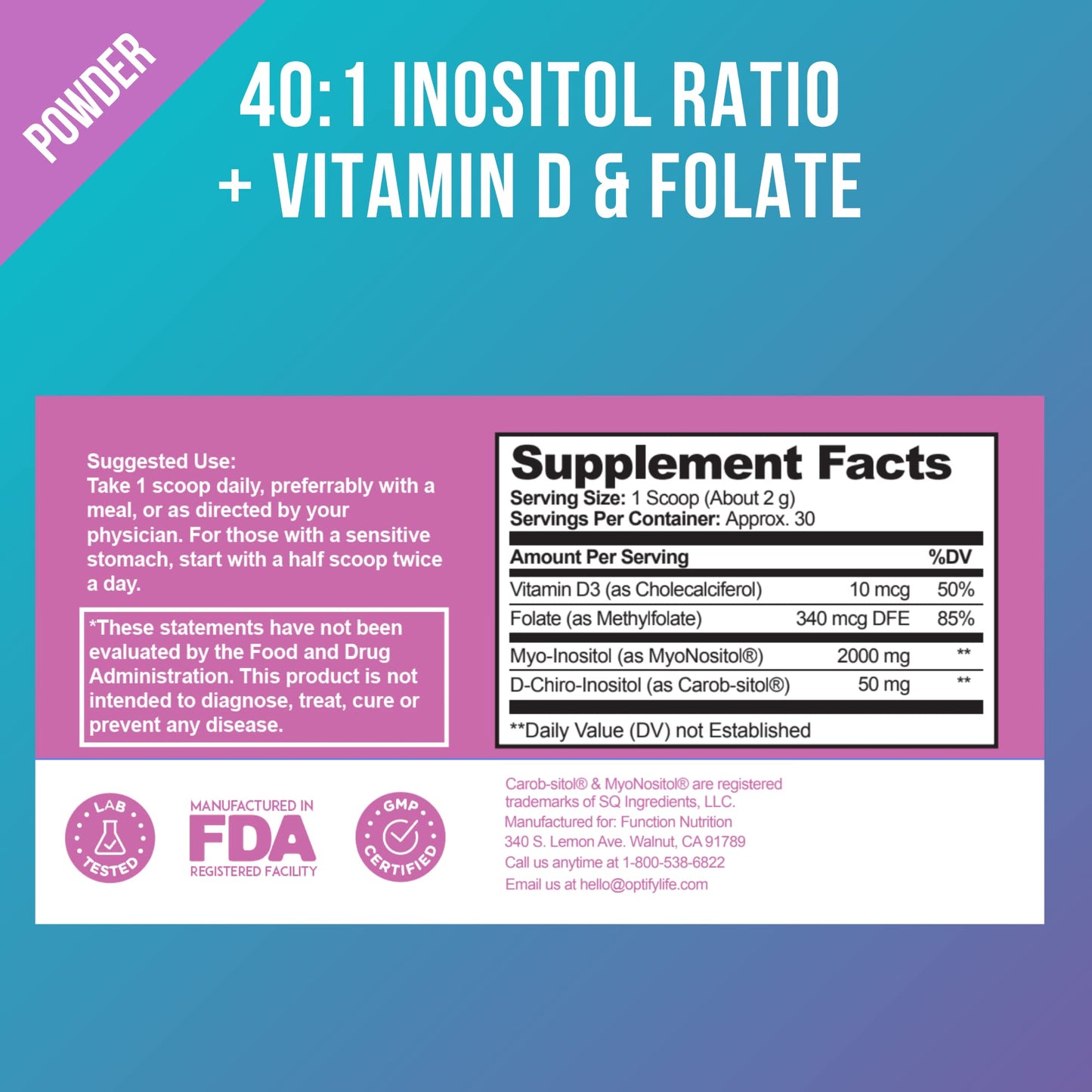 Premium Inositol Supplement Bundle - Myo-Inositol and D-Chiro Inositol Plus Folate OptifyBuy Supplements Australia