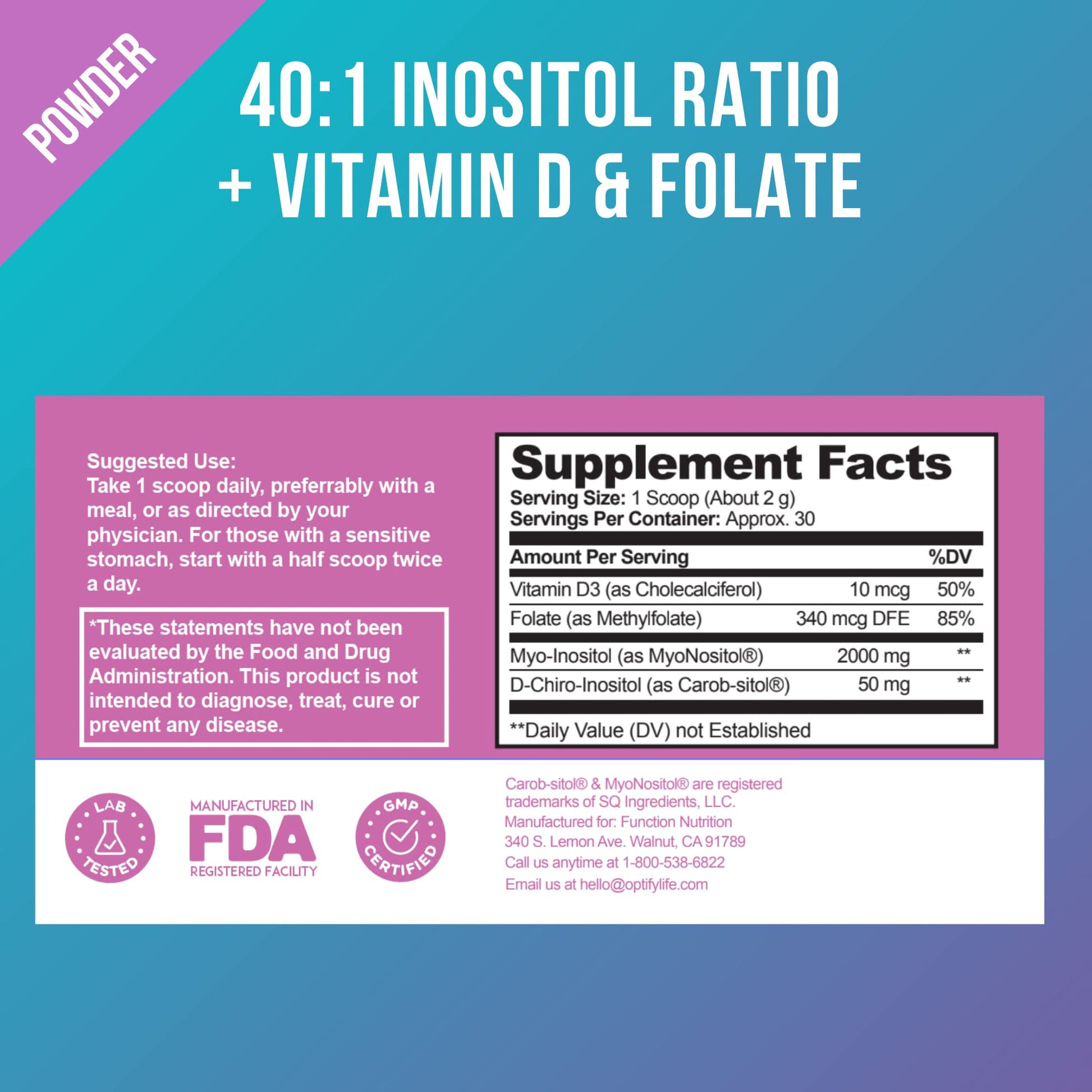 Premium Inositol Supplement Bundle - Myo-Inositol and D-Chiro Inositol Plus Folate OptifyBuy Supplements Australia