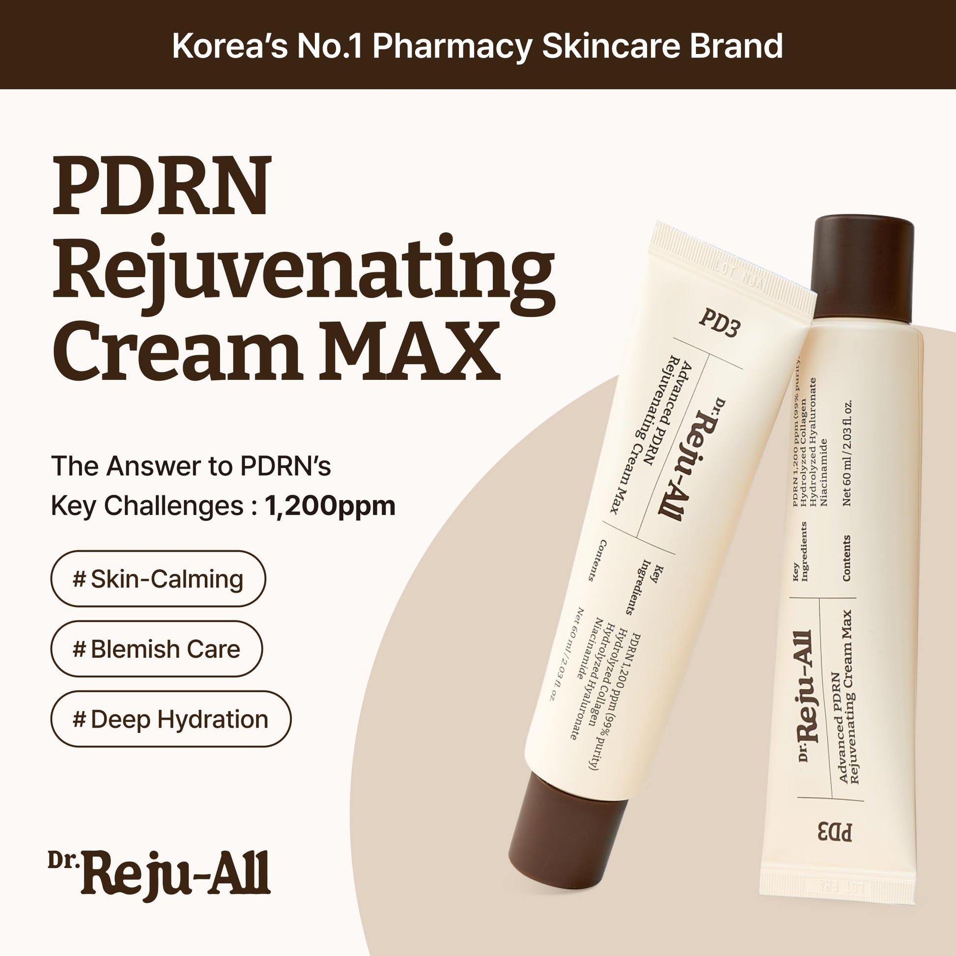 Dr.Reju-All Advanced PDRN Rejuvenating Cream Max – 99% Pure Salmon DNA Gel Type Face Moisturizer – Optimal 1200ppm for Glass Skin & Plumping – Korean Pharmacy Anti-Aging Skin Care Face Cream -2 Fl Oz Dr.Reju-All buy supplements Au