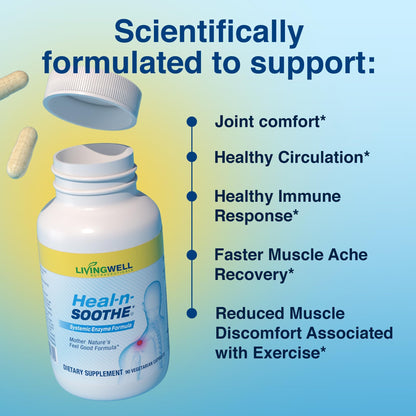 HEAL-N-SOOTHE and Natural Cleanse Dietary Supplement Bundle - Proteolytic Enzymes Formula with Turmeric, Bromelain, & Boswellia for Joint Support, Buckthorn Bark, Psyllium Husk, Milk Thistle, & Ginger HEAL-N-SOOTHE buy supplements Au