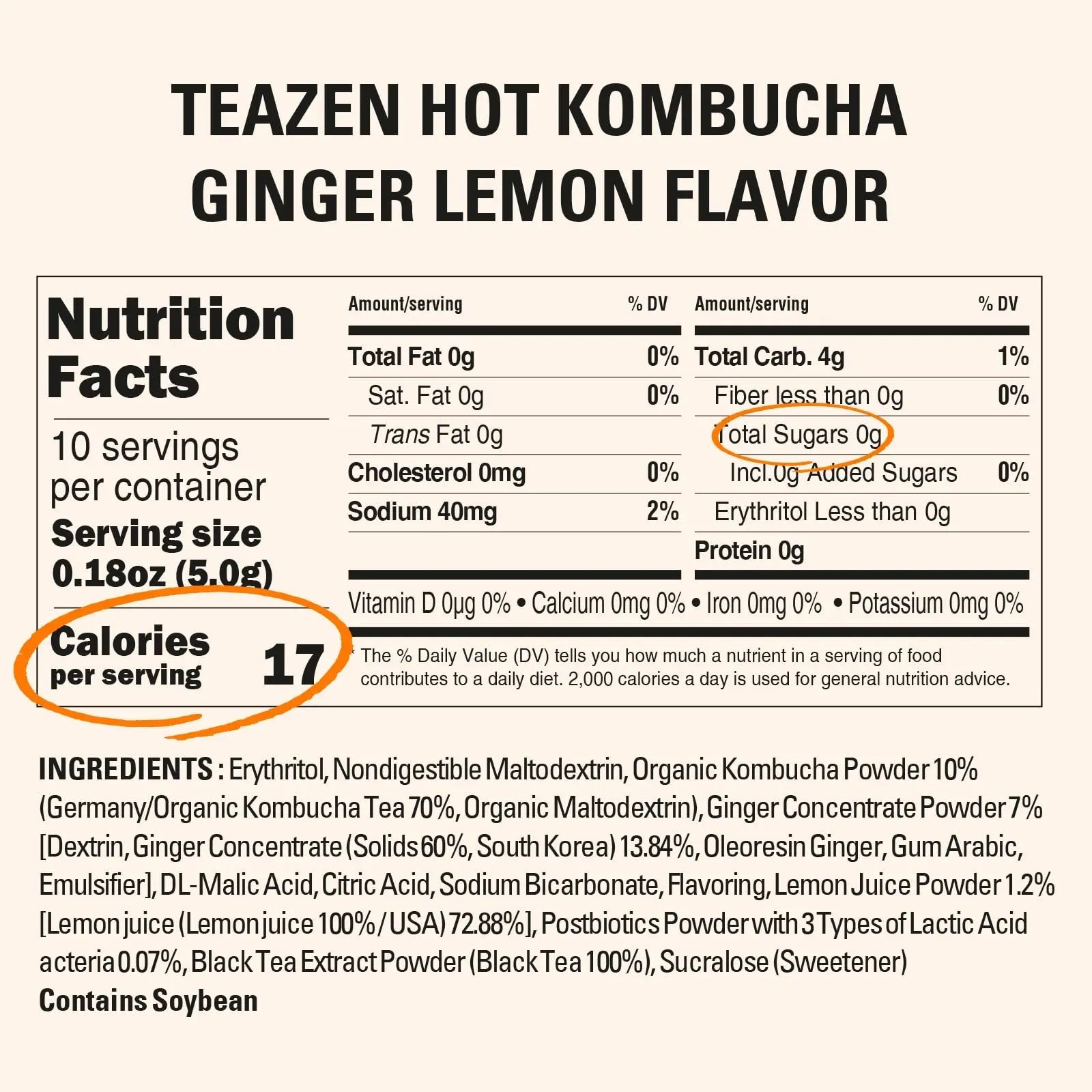 TEAZEN Lemon Ginger Hot Kombucha Tea, Live Probiotics & Postbiotics, Relaxation and Warmth for Colds and Sore Throat, Hydration Drink Mix, Sugar Free, 30 Sticks, 5.29oz TEAZENBuy Supplements Australia