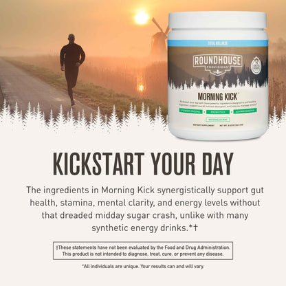 ROUNDHOUSE PROVISION Morning Kick by Chuck Norris - Watermelon Mint Flavor - Greens Superfood Powder with Probiotics, Collagen Peptides & Ashwagandha to Help Support Gut & Joint Health, 3 Pack ROUNDHOUSE PROVISIONBuy Supplements Australia