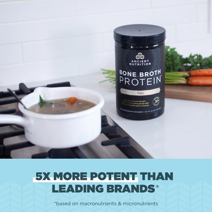 Ancient Nutrition Bone Broth Protein Powder, Pure Flavor, 20 Servings Size Ancient NutritionBuy Supplements Australia