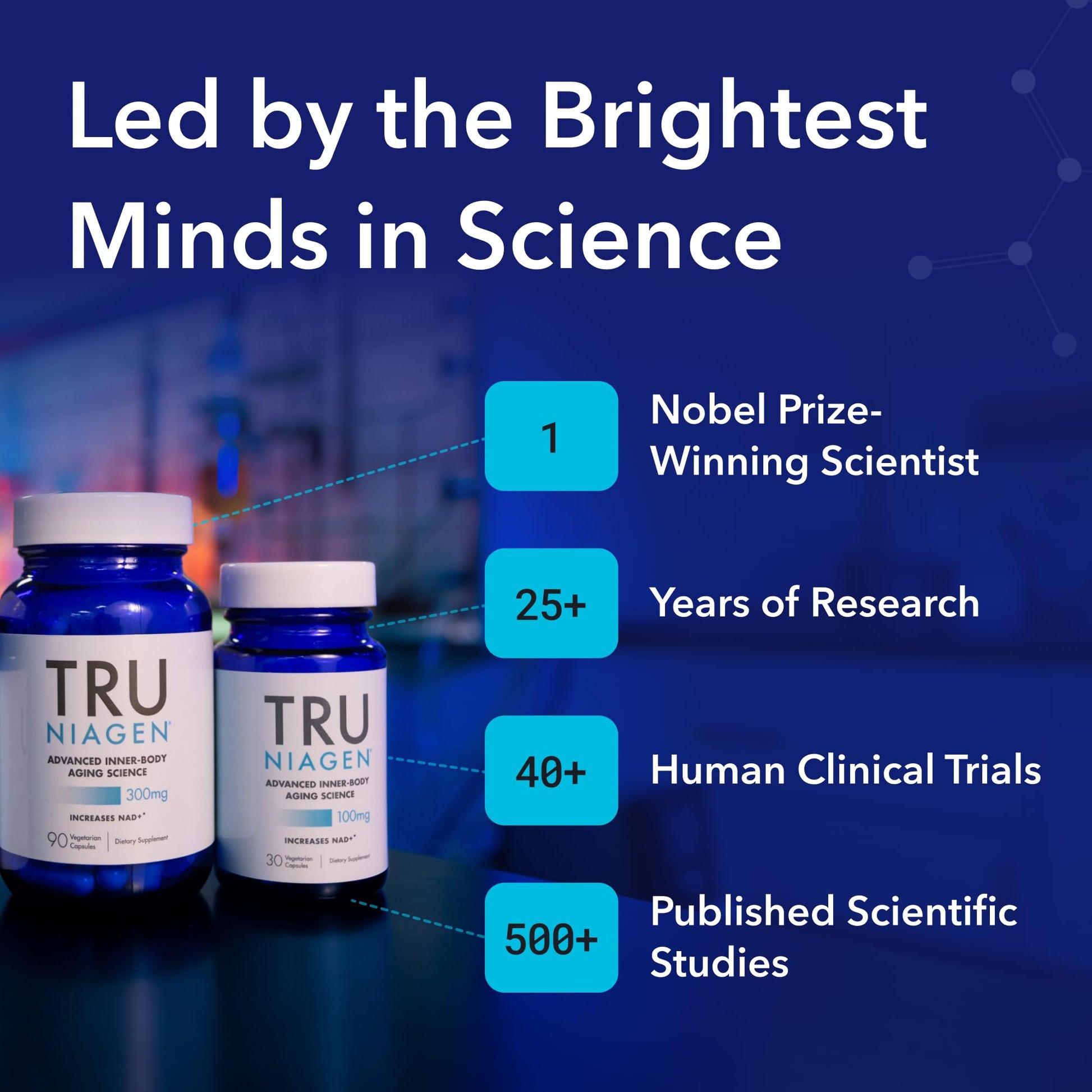 TRU NIAGEN Patented NAD Supplement for Brain Function, Anti Aging & Cell Regeneration, Niagen, 60 300mg Servings | Supports Cellular Energy, Muscle | Nicotinamide Riboside (NR) Take 2 Daily | 1 Bottle TRU NIAGENBuy Supplements Australia