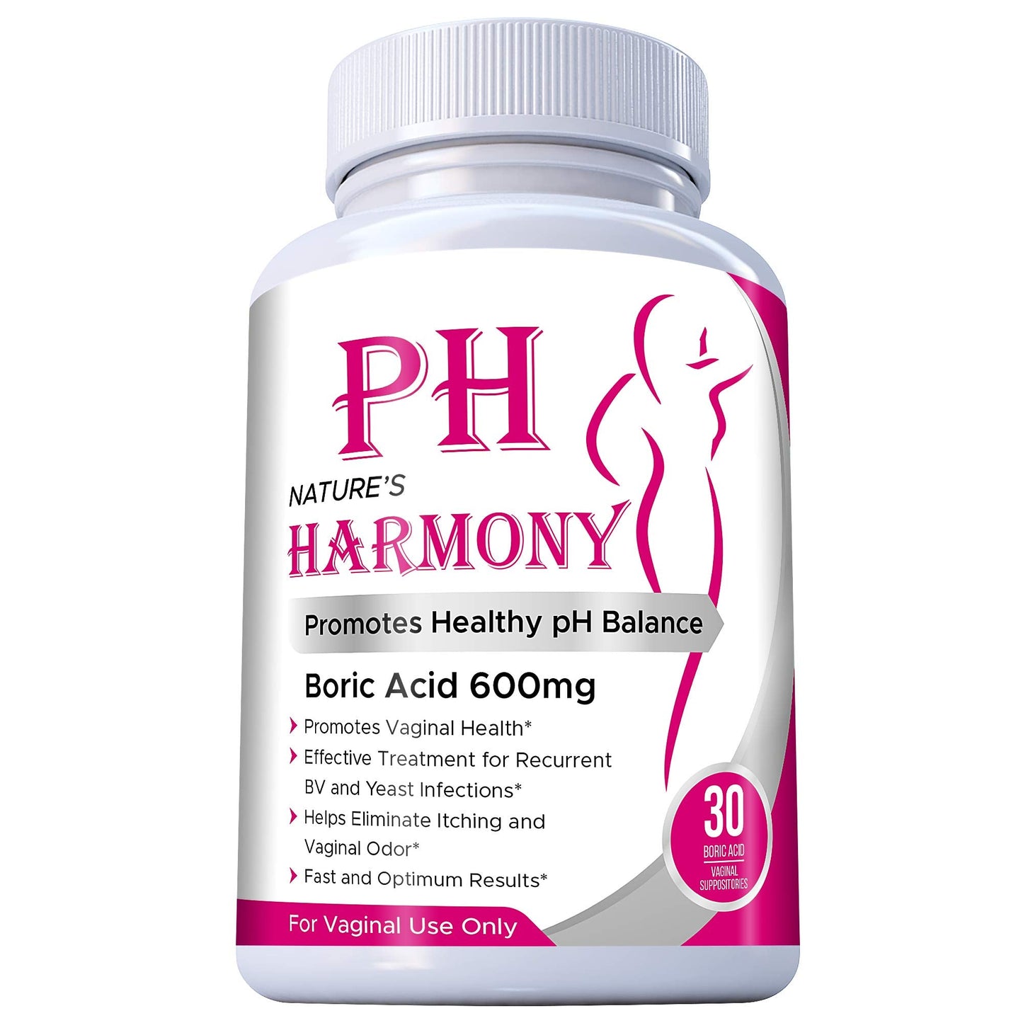 PURE PLANT HOME Boric Acid Suppositories Nature's Harmony 30 Count 600 mg 100% Pure Made in USA Nature's HarmonyBuy Supplements Australia