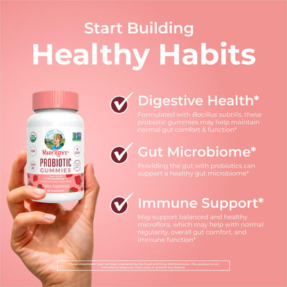 MaryRuth Organics USDA Organic Probiotic Gummies |Probiotics forWomen & Men Digestive Health & Gut Comfort Supplement 5 Billion CFU | Immune & Digestive Support | Vegan | Non-GMO | 60 Count MARYRUTH'SBuy Supplements Australia