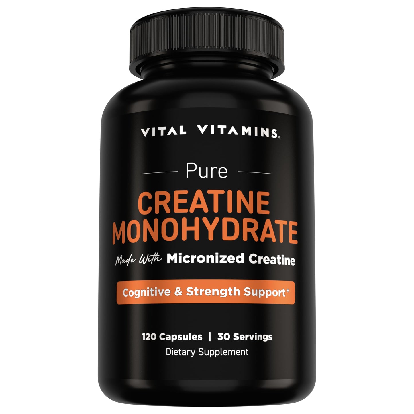 Vital Vitamins Creatine Monohydrate Pills for Women & Men - Micronized Creatine Capsules - Cognitive, Strength, Recovery Support - 3g (3000mg) per Serving - Vegan, Non-GMO, 120 Count Vital VitaminsBuy Supplements Australia