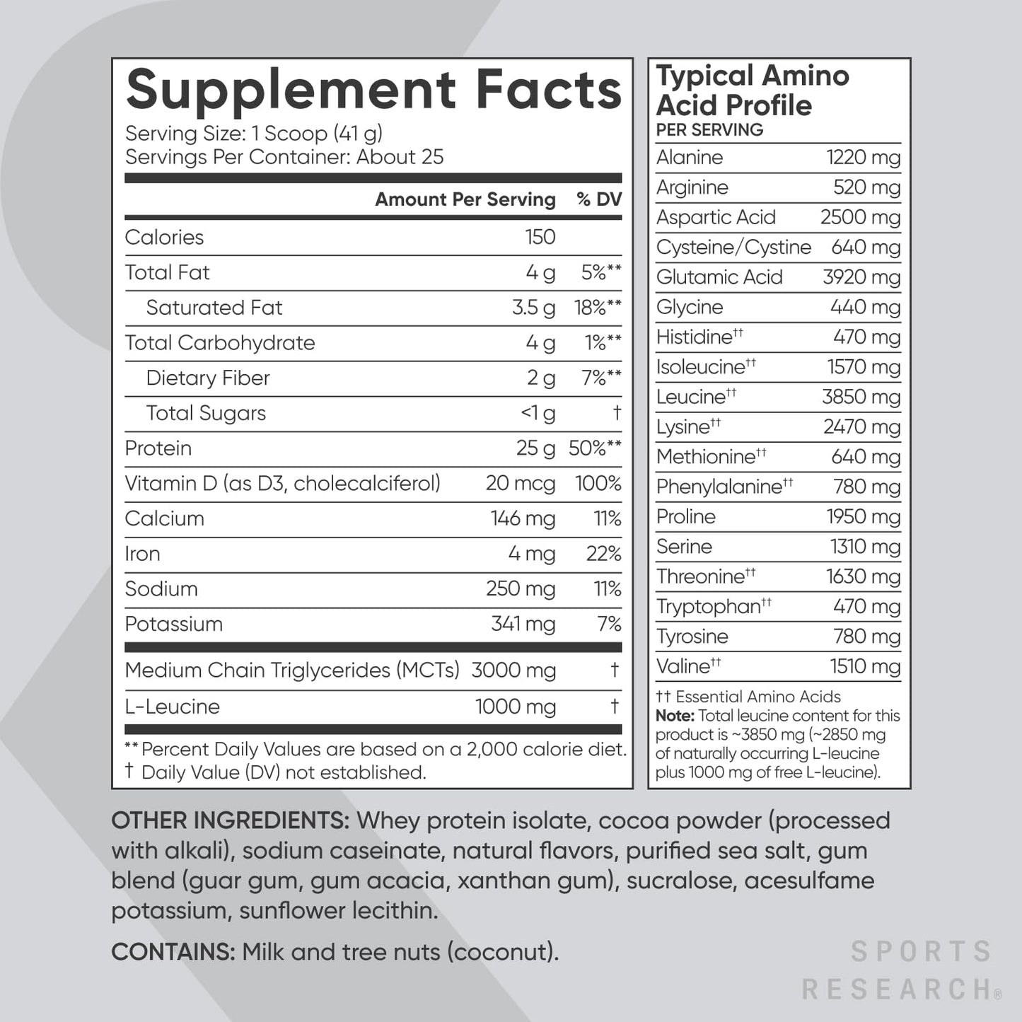 Sports Research Whey Protein Isolate - Sports Nutrition Protein Powder 25g per Serving Sports ResearchBuy Supplements Australia