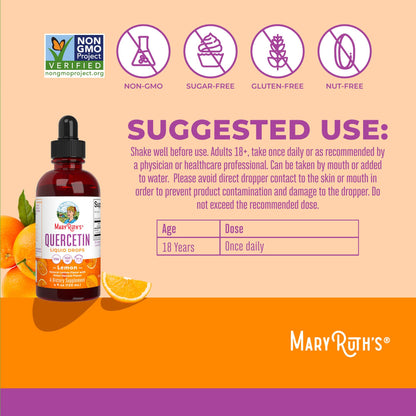 MaryRuth Organics Quercetin Liquid Drops | Sugar Free | 500mg for Adults 18 & Over | Cardiovascular Health for Adults | Bioflavonoid | Vegan | Non-GMO | Gluten Free | 4 Fl Oz MARYRUTH'SBuy Supplements Australia
