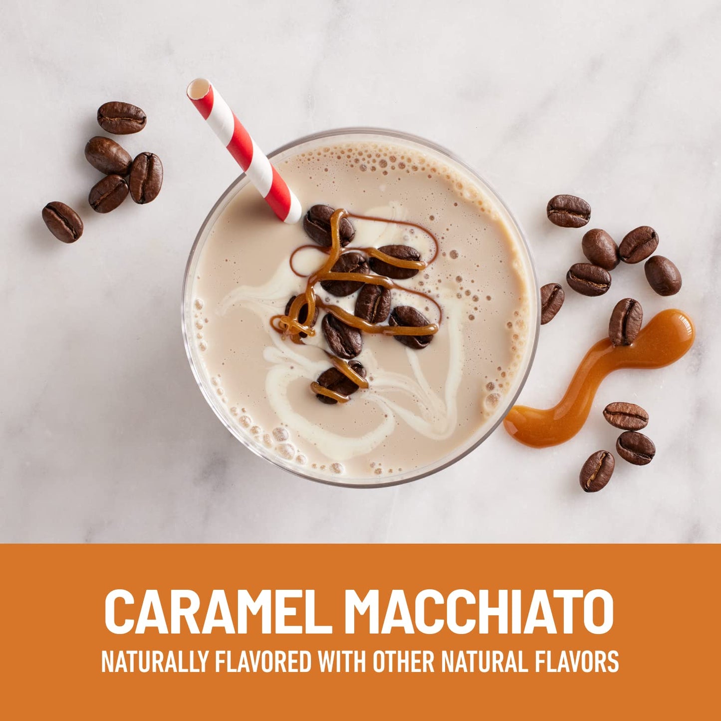 SlimFast Protein Shake with Caffeine, Caramel Macchiato- 20g Protein