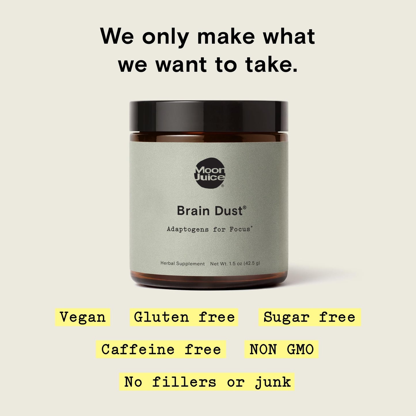 Moon Juice Brain Dust - Adaptogenic Mushroom Supplement for Memory & Focus - Lion’s Mane, Ginkgo Biloba & Ashwagandha - Caffeine-Free, Vegan Brain Supplement - 1.5 oz Moon JuiceBuy Supplements Australia