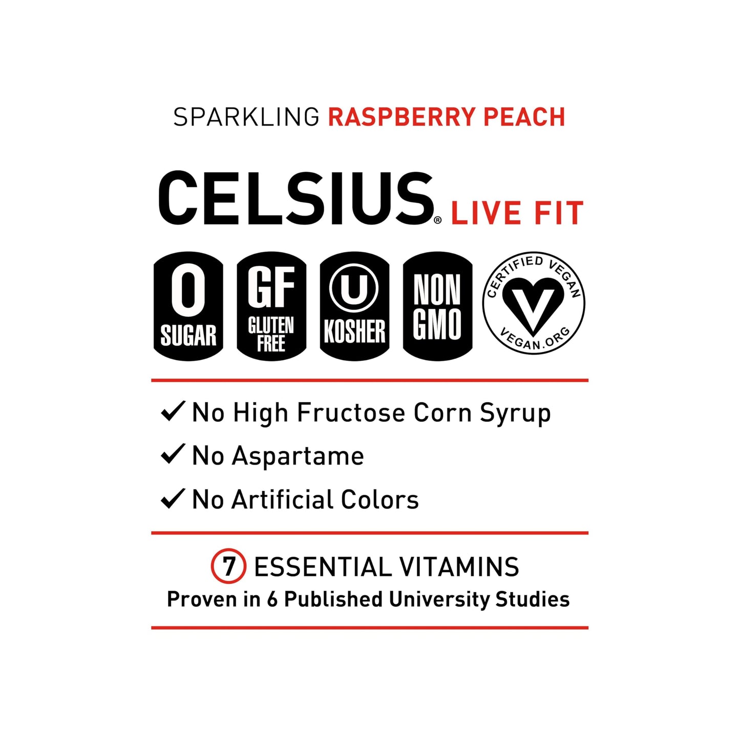 CELSIUS Sparkling Raspberry Peach, Functional Essential Energy Drink 12 Fl Oz (Pack of 12) CELSIUSBuy Supplements Australia