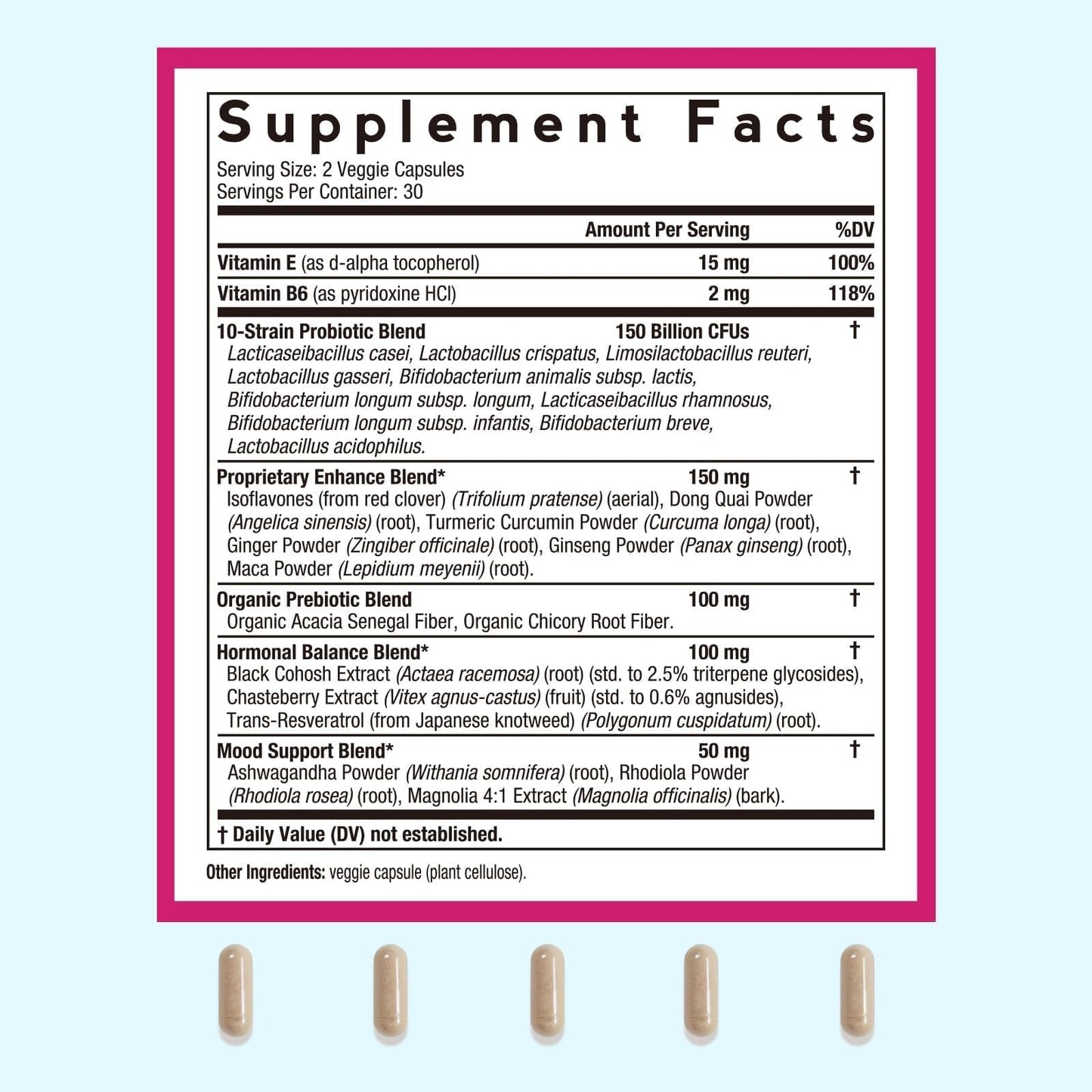 Doctor's Recipes Menopause Probiotic Supplements for Women, Black Cohosh for Menopause Hot Flashes, Probiotics with Ashwagandha, Dong Quai, Supports Energy, 60 Capsules Doctor's RecipesBuy Supplements Australia