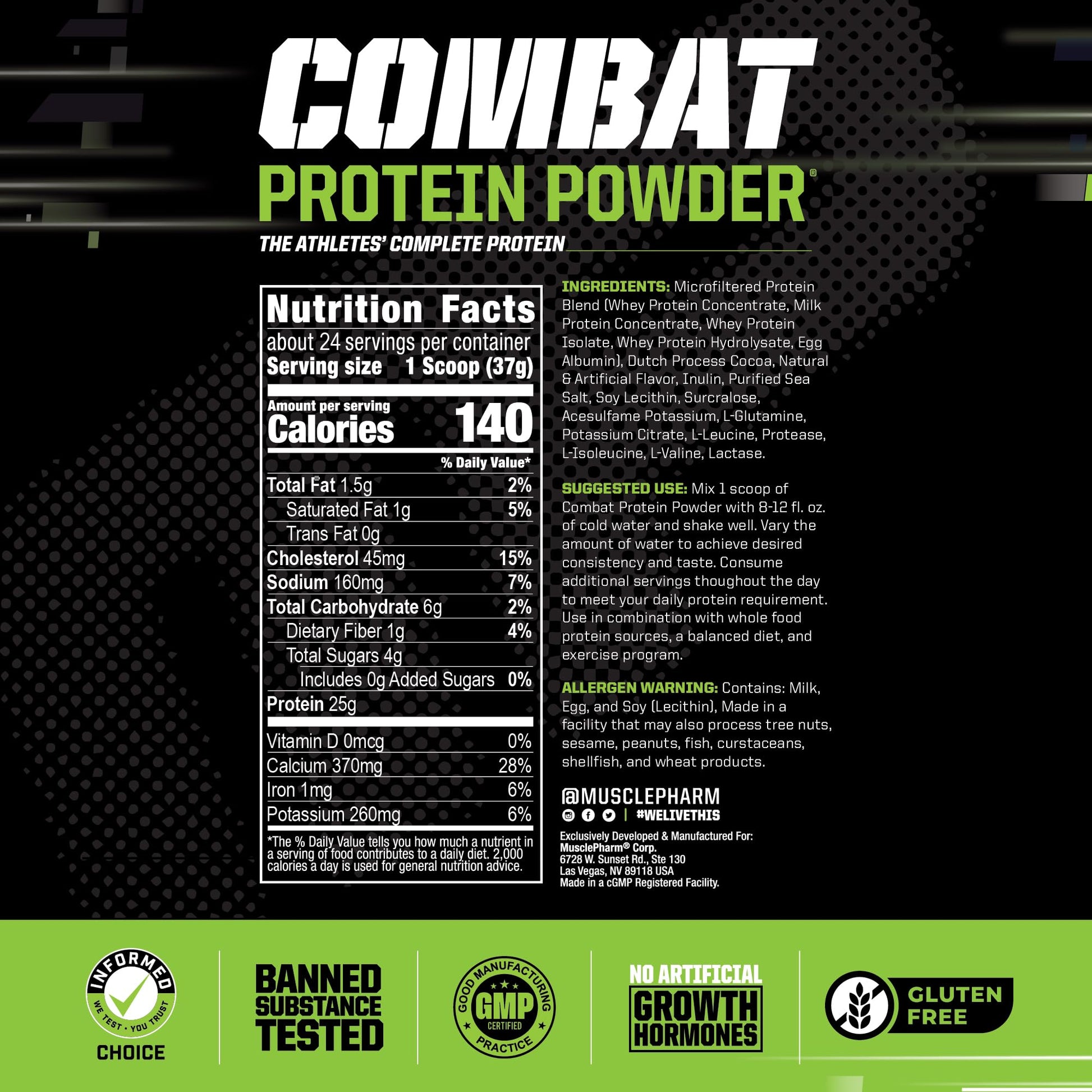 Muscle Pharm Combat Protein Powder, Fuels Muscles for Productive Workouts, 5 Protein Muscle PharmBuy Supplements Australia