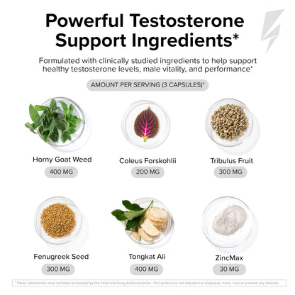 InnoSupps T-Drive Magnum Testosterone Booster Enhance Peak Performance Amplify Muscle Growth, Increase Libido & Energy Levels, Horny Goat Weed Tongkat Ali, Zinc, Fenugreek, Fat Burner 90 Caps/30 Days InnoSuppsBuy Supplements Australia