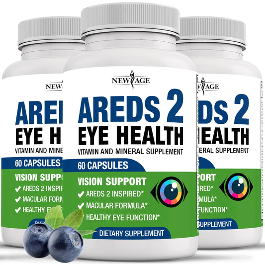 NEW AGE AREDS 2 Eye Vitamins - Lutein, Zeaxanthin, Bilberry, Astaxanthin Mineral Vision Supplement - 180 Count NEW AGEBuy Supplements Australia