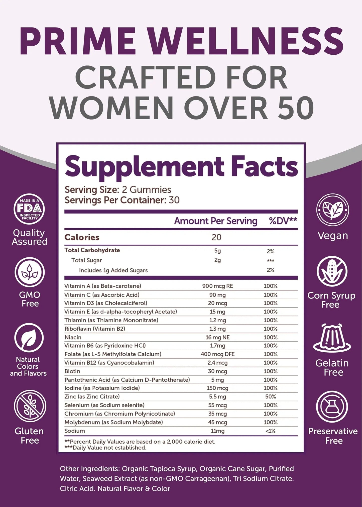 Lunakai USA Made Women 50+ Multivitamin & Probiotic Gummies Bundle – Immune & Digestive Support – 60 Non-GMO Gummies Each LunakaiBuy Supplements Australia