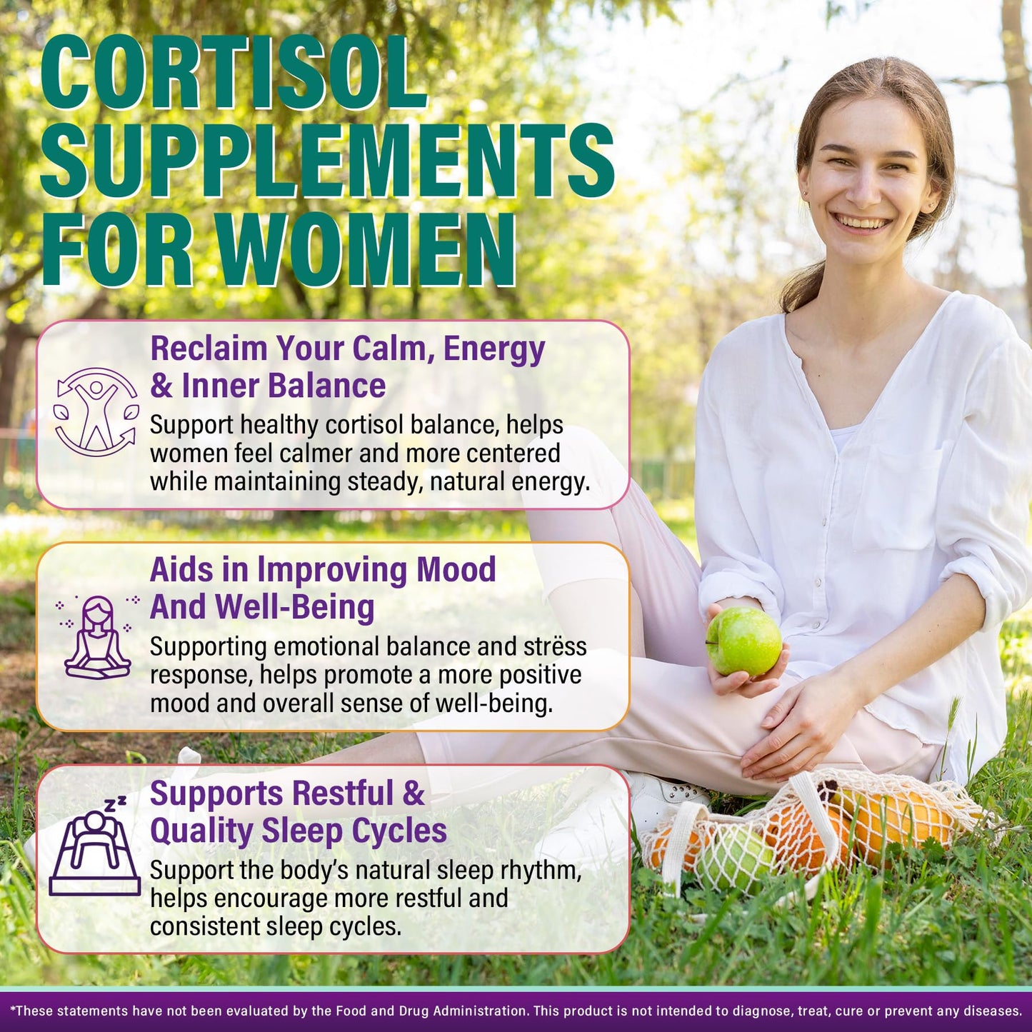 Cortisol Supplements for Women & Men, Cortisol Reducer Gummies w/ Magnesium, Ashwagandha, L-Theanine, Rhodiola, Reishi, 24 IN 1 Cortisol Detox Manager for Calm Mood, Focus & Relaxation,Vegan, 120 Cts EnvyCureBuy Supplements Australia