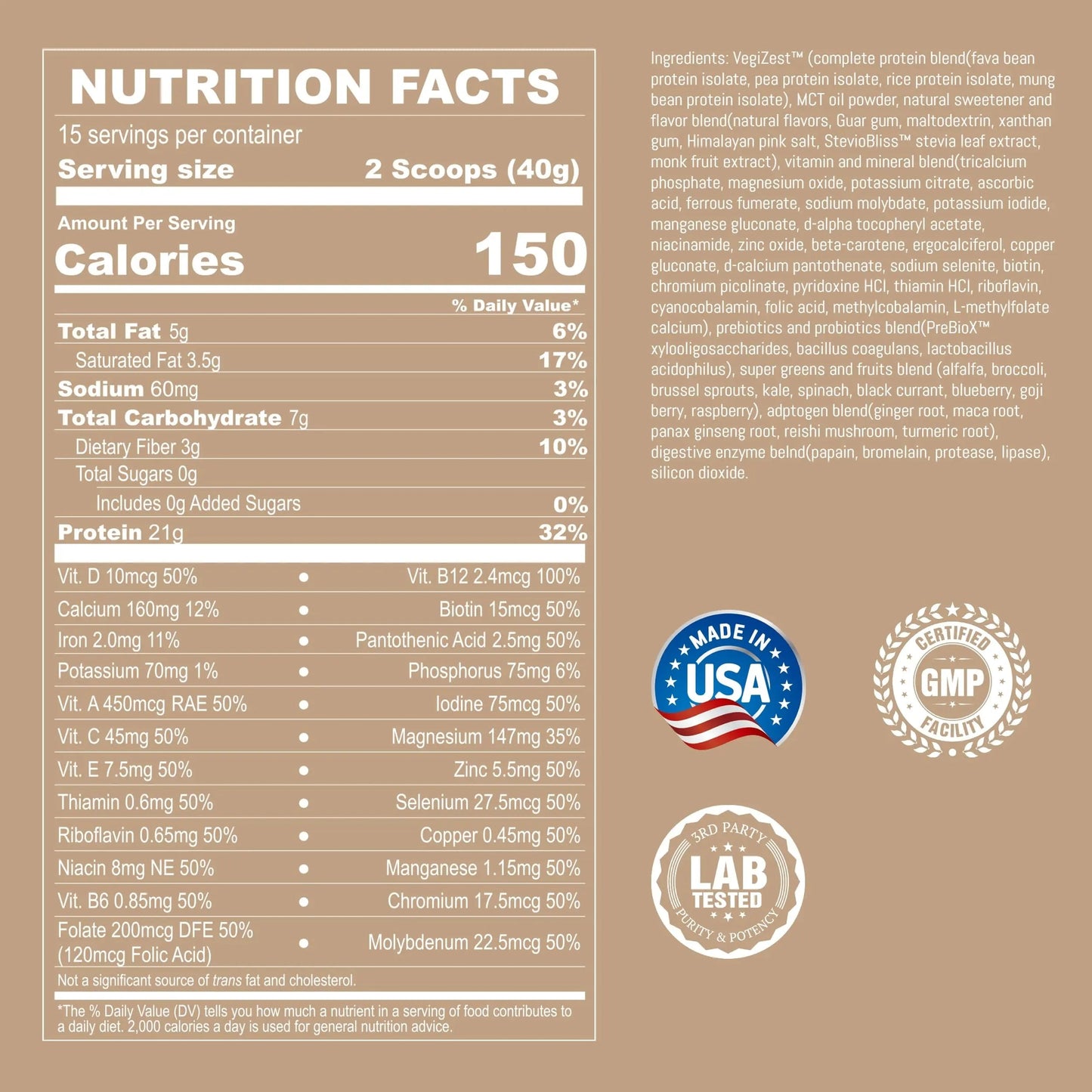 UpNourish Vanilla Cookie Vegan Protein Powder 54 Superfoods Powder,1.5 Billion CFU Probiotics 21g Plant Based Protein,No Sugar No Dairy No GMO Dairy Free,Meal Replacement Shake Keto-Friendly Low-Carb Diet,15 Servings UpNourish buy supplements Au
