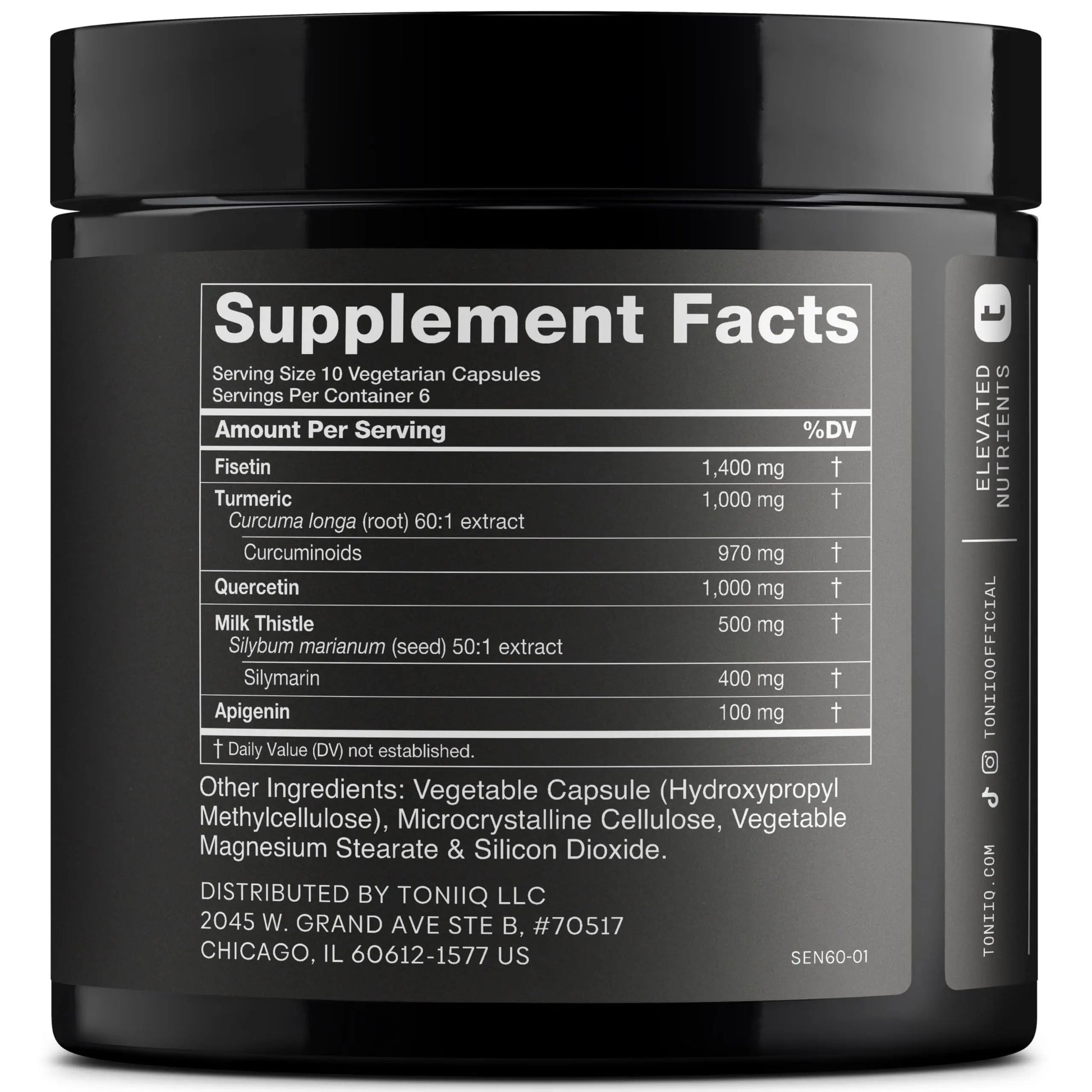 Fisetin Supplement – Senolytic Supplement Ultra High Potency 4,000mg with Quercetin, Curcumin 97%, Apigenin & Milk Thistle – High Strength Blend – Third-Party Lab Tested – 3 Month Supply Toniiq buy supplements Au
