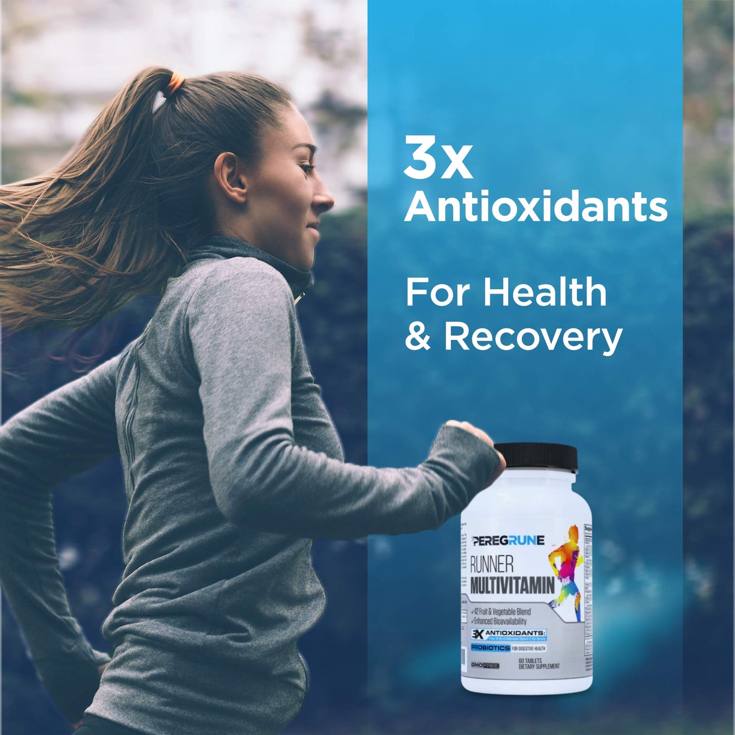 PEREGRUNE Runner Multivitamin & Omega 3 Bundle (1 Month Supply) | Antioxidants for Health & Recovery | Vitamin B Complex for Endurance, Energy, VO2 Max | Joints & Heart: 1,000mg Fish Oil PEREGRUNEBuy Supplements Australia