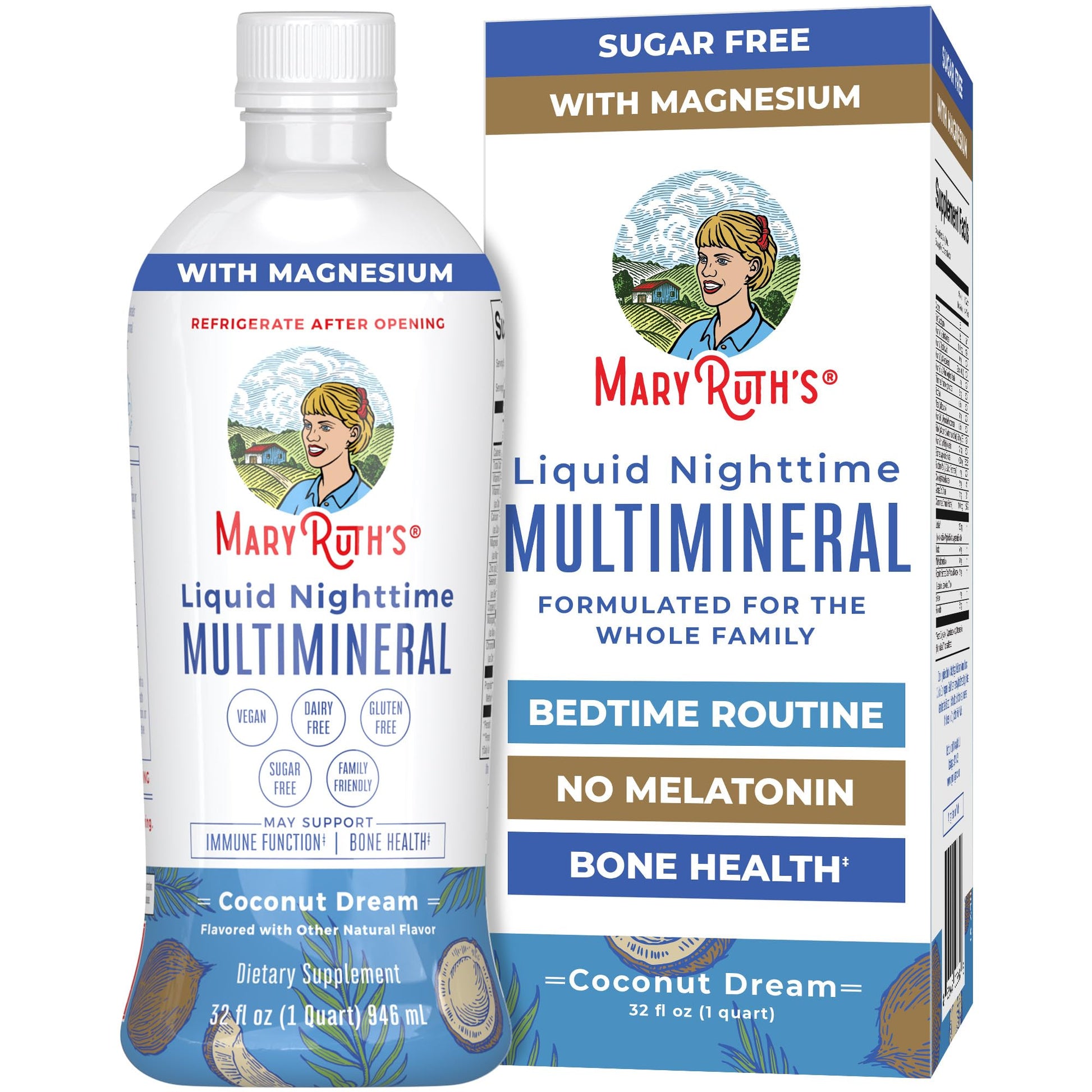 MaryRuth Organics Liquid Nighttime Multimineral | No Melatonin | Bedtime Routine | Magnesium Citrate | Calcium | Zinc | Vitamin D3| Available in 4 Flavors - Vegan | Sugar Free | Gluten Free | 32 Oz MARYRUTH'SBuy Supplements Australia