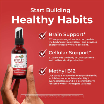 MaryRuth Organics Methyl B12 Spray | 1,500 mcg B12 Per Serving | Methylcobalamin | Energy Metabolism | Nervous System Support | Neuro Health | Vegan | Gluten Free | Sugar Free | 1 Fl Oz MARYRUTH'SBuy Supplements Australia